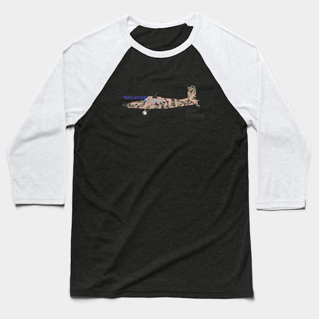 Pilatus PC6 Porter Baseball T-Shirt by GregThompson